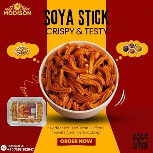 MODISON Soya Sticks Healthy Snacks Crispy Protein Rich 180g thumbnail 2