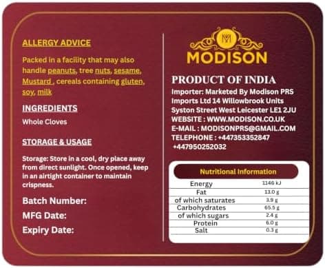 MODISON Whole Cloves Spice 100g thumbnail 2
