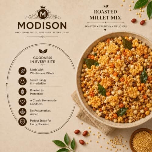 MODISON Roasted Millet Mix Indian Namkeen Crispy Multigrain 180g thumbnail 5