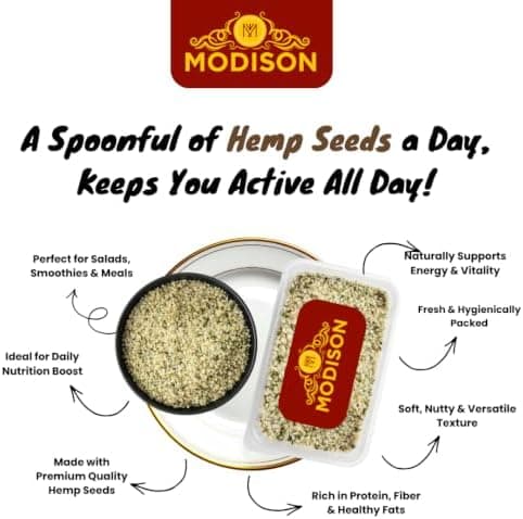MODISON Hemp Seeds Superfoods Plant Based Protein 200g thumbnail 3
