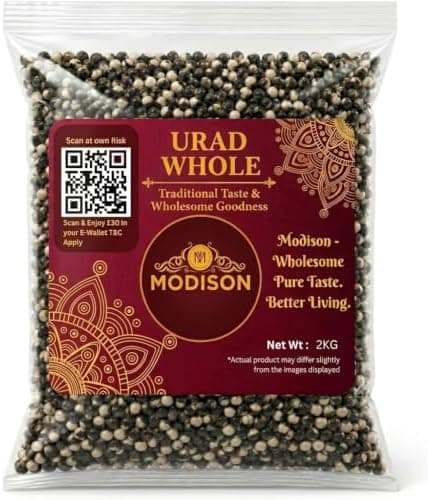MODISON Urad Whole Black Gram Lentils High Fibre Protein 2KG thumbnail 1