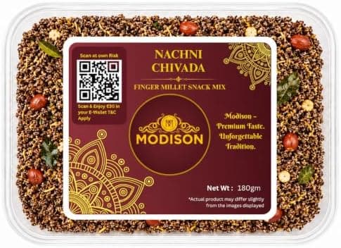 MODISON Nachni Chivada Indian Namkeen Roasted Ragi Millet 180g thumbnail 1