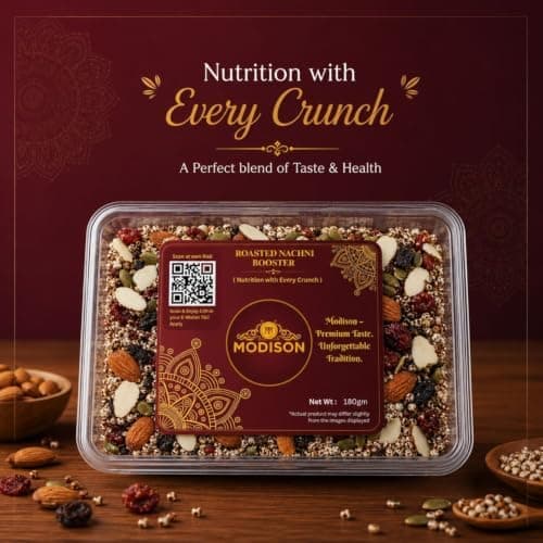 MODISON Roasted Nachni Booster Indian Snacks Ragi Seed Mix 180g thumbnail 4