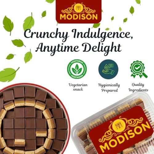 MODISON Chocolate Barfi Indian Sweets Milk Mithai 8 Piece 370g thumbnail 6