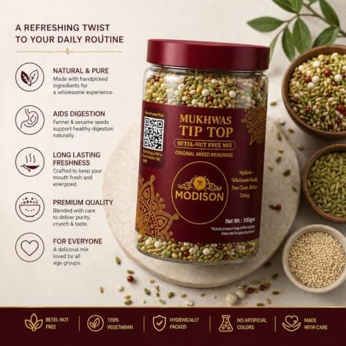 MODISON Tiptop Mukhwas Indian Mouth Freshener Fennel Aniseed 100g thumbnail 5
