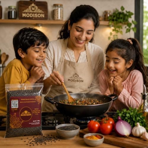 MODISON Whole Black Lentils Pulses High Fibre Nutrition 500g thumbnail 6