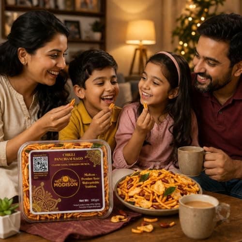 MODISON Chilli Pancham Sago Indian Namkeen Spicy Sabudana 180g thumbnail 4