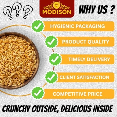 MODISON Garlic Sev Mamra Indian Snacks Roasted Rice Mix 180g thumbnail 2