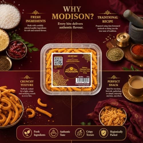 MODISON Murukku Indian Namkeen Snack Crispy Traditional 200g thumbnail 3