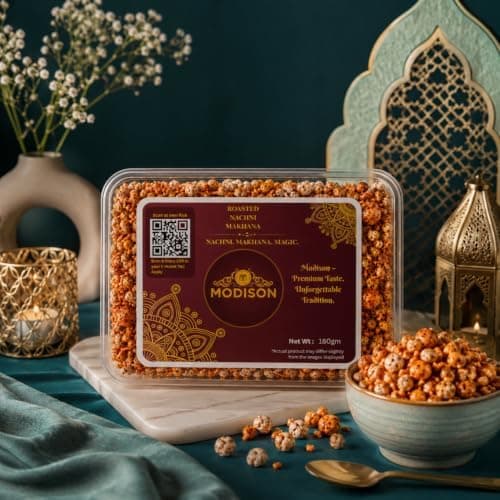 MODISON Roasted Nachni Makhana Indian Snacks Fox Nuts Ragi 180g thumbnail 6