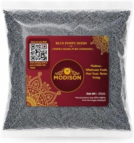 MODISON Blue Poppy Seeds Whole Natural Baking Spice 250g thumbnail 1