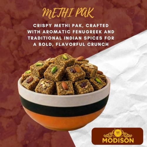 MODISON Methi Paak Indian Sweets Traditional Mithai 4 Piece thumbnail 7