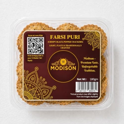 MODISON Farsi Puri Indian Snacks Jeera Crackers 180g thumbnail 1