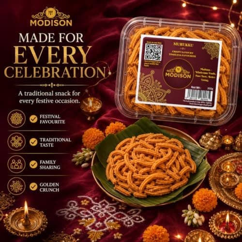 MODISON Murukku Indian Namkeen Snack Crispy Traditional 200g thumbnail 6