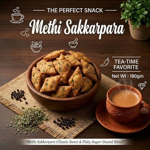 MODISON Methi Sakkarpara Indian Snacks Crispy Fenugreek 180g thumbnail 4