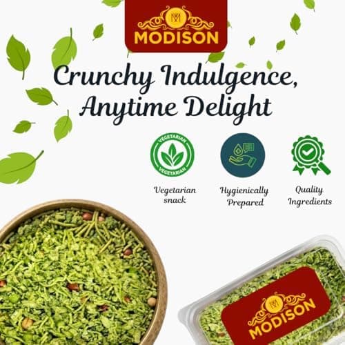 MODISON Palak Chevdo Indian Snacks Spinach Mix 180g thumbnail 5