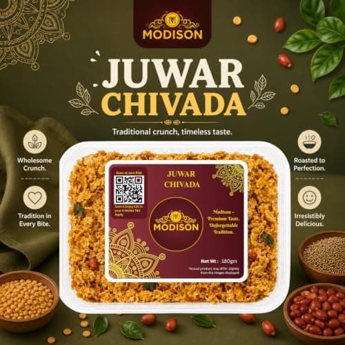 MODISON Jowar Chivda Indian Namkeen Crispy Sorghum Millet 180g thumbnail 7
