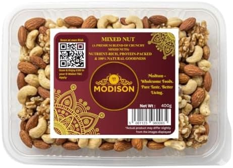 MODISON Mixed Nuts Healthy Indian Snacks Mix 400g thumbnail 1