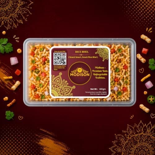 MODISON Rice Bhel Indian Namkeen Crispy Puffed Grain 180g thumbnail 6