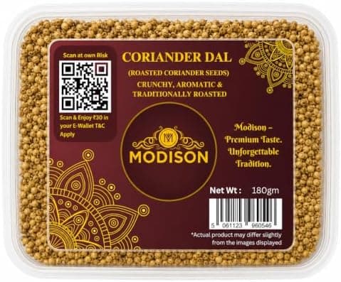 MODISON Coriander Dal Indian Namkeen Crispy Roasted Snack 180g thumbnail 1