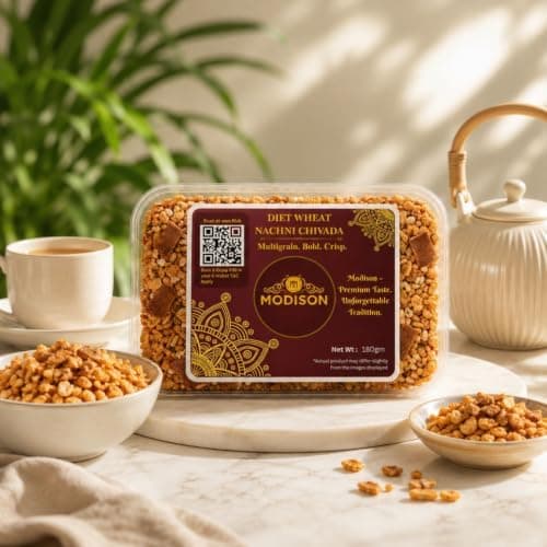MODISON Diet Wheat Nachni Chivada Indian Namkeen Crispy Ragi 180g thumbnail 2