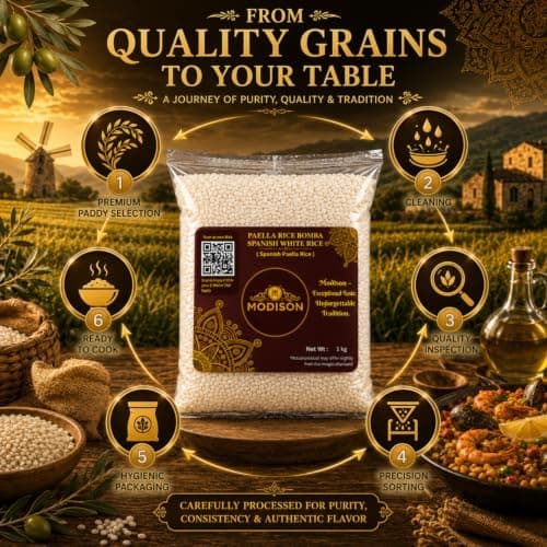 MODISON Spanish Bomba Rice Paella Rice Gluten Free Vegan 1kg thumbnail 6
