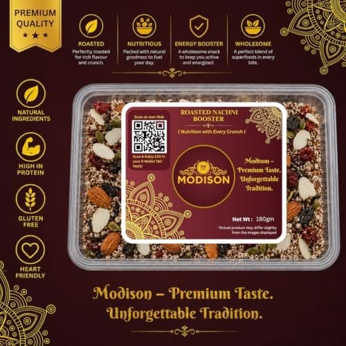 MODISON Roasted Nachni Booster Indian Snacks Ragi Seed Mix 180g thumbnail 3