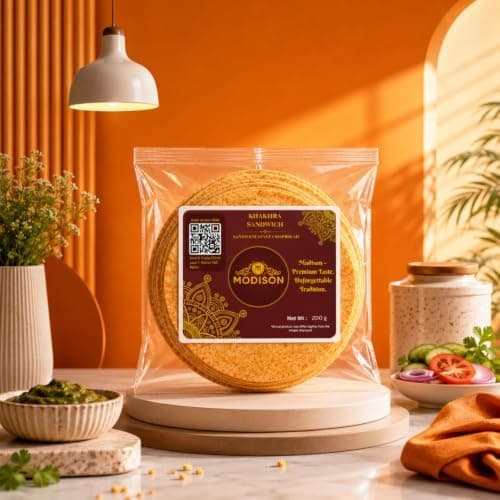 MODISON Sandwich Khakhra Tomato Spice Crispbread Roasted Snack 200g thumbnail 5