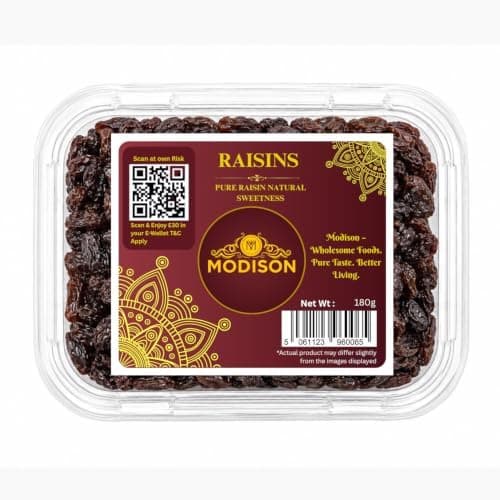 MODISON Seedless Kishmish Dried Fruit Indian Sweet Snack 180g thumbnail 1