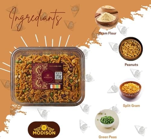MODISON Manglori Mix Indian Snacks Spicy Crunchy 180g thumbnail 3