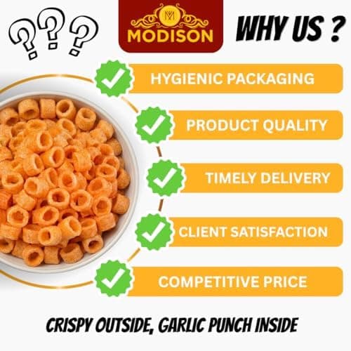 MODISON Lasaniya Ring Indian Namkeen Garlic Flavoured Snack 180g thumbnail 3