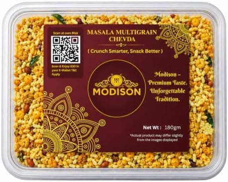 MODISON Masala Multigrain Chevda Indian Namkeen Roasted Mix 180g thumbnail 1