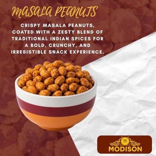 MODISON Masala Peanuts Indian Snacks Spicy Crunchy 180g thumbnail 6