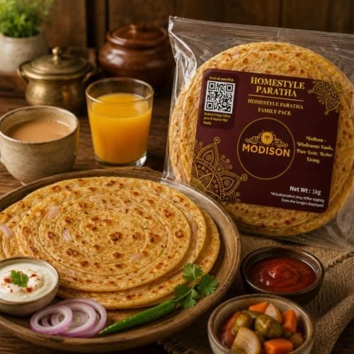 MODISON Homestyle Paratha Traditional Indian Flatbread Frozen 1kg thumbnail 7