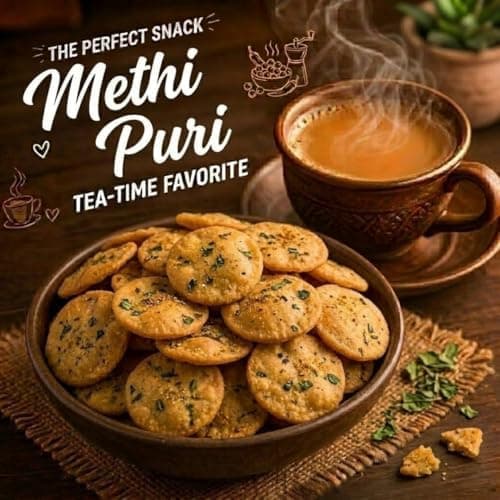 MODISON Methi Puri Indian Snacks Crispy Fenugreek Crackers 180g thumbnail 5