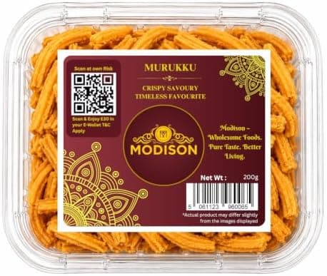 MODISON Murukku Indian Namkeen Snack Crispy Traditional 200g thumbnail 1
