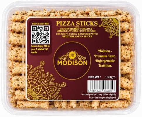 MODISON Pizza Sticks Indian Snacks Tomato Cheese 180g thumbnail 1