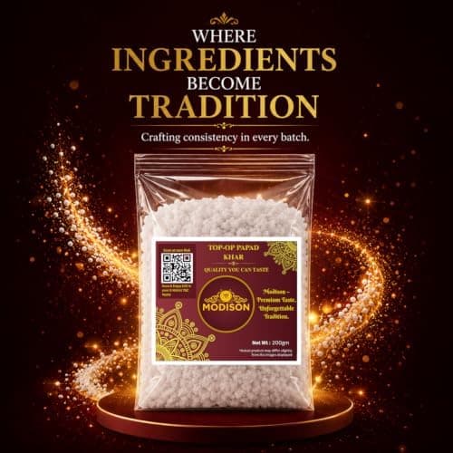 MODISON Top Op Papad Khar Indian Papad Ingredient Fine Powder 200g thumbnail 3