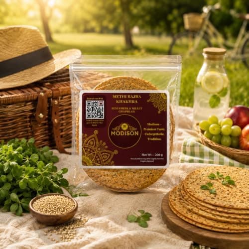 MODISON Methi Bajra Khakhra Fenugreek Millet Crispbread 200g thumbnail 5