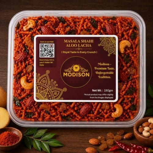 MODISON Masala Shahi Aloo Lacha Indian Namkeen Spicy Potato 180g thumbnail 4