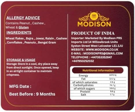 MODISON Roasted All in One Indian Namkeen Crunchy Multigrain 180g thumbnail 2