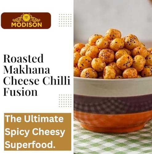 MODISON Roasted Makhana Healthy Snacks Cheese Chilli Fusion 80g thumbnail 5