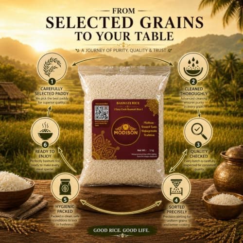 MODISON Easy Cook Basmati Rice Long Grain White Rice 1kg thumbnail 6