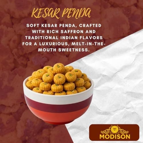 MODISON Kesar Penda Indian Sweets Saffron Milk Mithai 6 Piece thumbnail 7