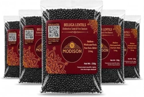 MODISON Beluga Lentils Whole Pulses High Fibre Protein Pack 6x250g thumbnail 1