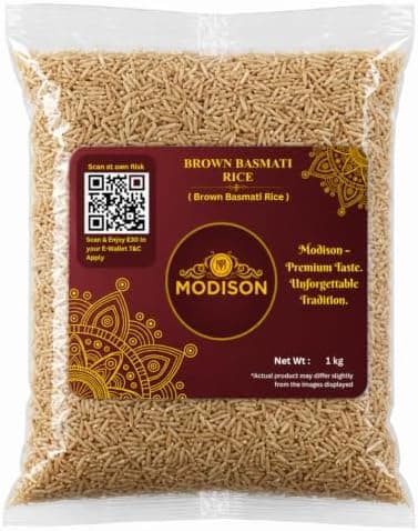 MODISON Brown Basmati Rice Wholegrain Long Grain Rice 1kg Vegan thumbnail 1