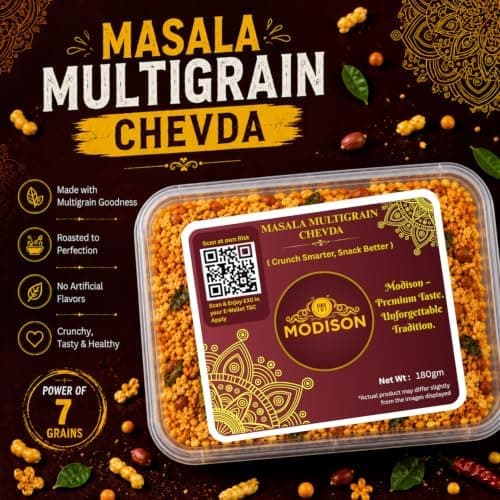MODISON Masala Multigrain Chevda Indian Namkeen Roasted Mix 180g thumbnail 2