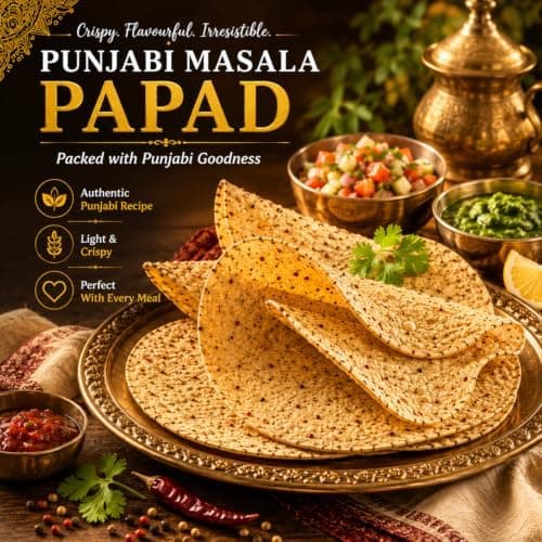 MODISON Punjabi Masala Indian Papad Spicy Lentil Wafer 200g thumbnail 7