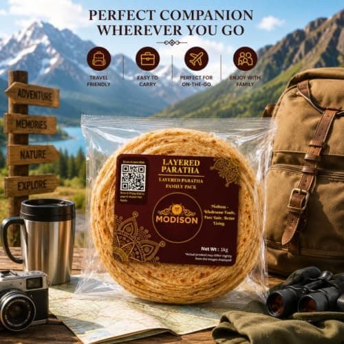 MODISON Layered Paratha Family Pack Frozen Indian Flatbread 1kg thumbnail 7