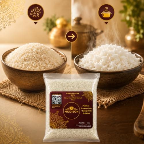 MODISON Grand White Rice Long Grain Basmati Rice 1kg Gluten Free thumbnail 3